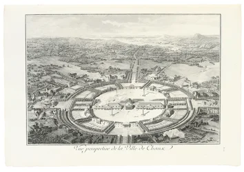 Perspektiv udsigt over byen Chaux, 1804