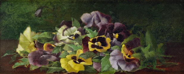 Stedmoderblomster (olie på lærred)