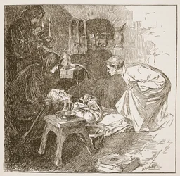 Death of Bede, illustration fra 