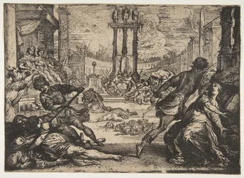En massakre af Triumviratet, ca. 1624.