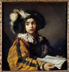 Den unge sanger-maleri af Claude Vignon (1593-1670) 1600-tallet søn. 0,95x0,9m