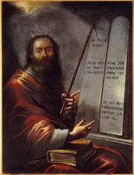 Moses og lovens tabeller Maleri af Claude Vignon (1593-1670) 1600-tallet søn. 1,29x0,9 m Rouen, Museum of Fine Arts