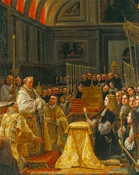 Tilbedelse af Sagrada Forma af Carlos II, konge af Spanien