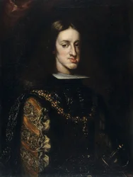 Portræt af Charles II af Spanien (1661-1700) - Maleri af Claudio Coello (1642-1693), olie på lærred