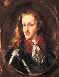 Portræt af Karl 2. (1661-1700), konge af Spanien. Maleri af Claudio Coello (1642-1693)
