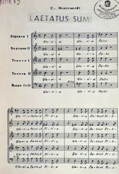 Musikpartitur af Dixit dominus af Monteverdi