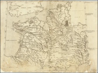 1507 Ptolemaisk kort over Frankrig