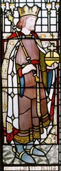 Henry II, detalje fra et vindue i den store sal, 1867-71 (farvet glas)