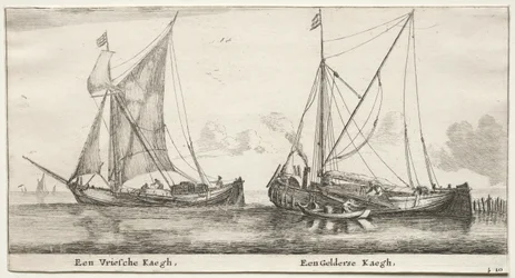 Forskellige skibe og udsigter over Amsterdam (Verscheÿde Schepen en Gesichten van Amstelredam), del II: En frisisk bilander. En Geldersche Bilander