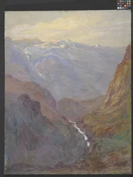 Rocky Mountain Scene (olie på lærred)