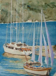 Store yachter - Korçula, 2010 (akvarel)