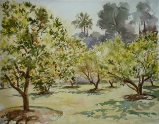 Mamounia, appelsinlunde, 2000 (akvarel)