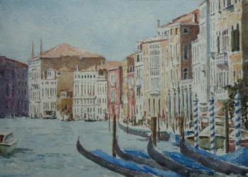 Kohti Palazzo Balbia, 2020 (akvarelli)