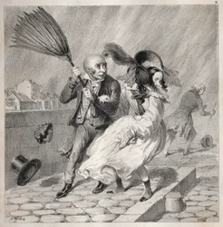 Bambochades: Kan du se, at mit barometer er i godt vejr!...det er en rig tid for..., 1841.