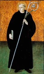 Saint Placide, Benedictine Monk Wood Painting by Nicola Filotesio dit Cola del "Amatricedani