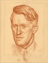 T. E. Lawrence (rødt kridt på papir)