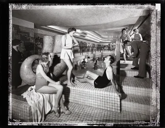 S.S. "Normandie", swimmingpool, kahytsklasse, ca. 1935 (s/h-foto)