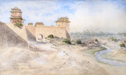Hata Men. En af de sydlige porte i Tartar City, Peking 1879 (akvarel)