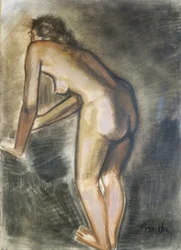 Stående nøgen, af Constant Permeke (1886-1952). Belgien, det 20. århundrede.