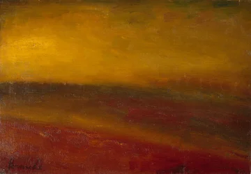 Sunset Landscape (olie på lærred)
