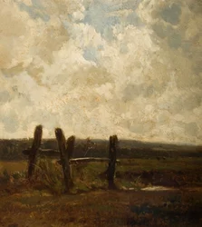 Landskab med en forgrund af Meadowland, 1830-1865.