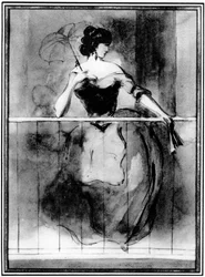 Lady at a Balcony, 1800-tallet, 1930.