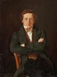 Portræt af Martin Hammerich (1811-1881), senere professor, portræt i trekvart længde, en face