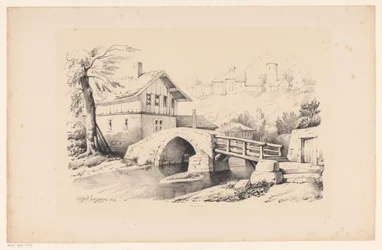Bro og hus i et bakket landskab The Landscape (serietitel)