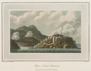 Pigeon Island i Martinique. Litografi (56,6x43,4 cm), af pastor Cooper Willyams (1762-1816)