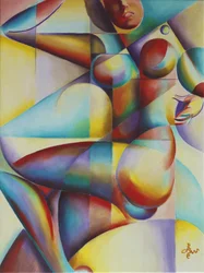 Farverig abstrakt figur