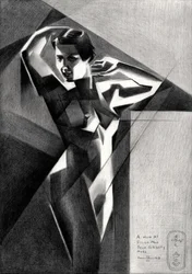 Geometrisk kvindelig nøgenfigur