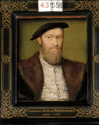 Portræt af Connetable Anne Duc af Montmorency (1493 - 1567). Flamsk maleri af Corneille De Lyon (Corneille de The Hague) (1500/1510-1574)