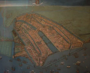 Udsigt over Amsterdam i fugleperspektiv