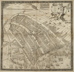 Tysk: Die berühmte Handelsstadt Amsterdam
Hollandsk: De vermaerde koopstadt van Amstelredam