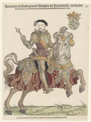 Portræt af kong Henrik II af Frankrig til hest, 1542-1543