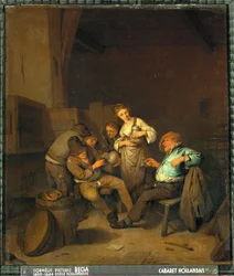 En hollandsk pub (olie på lærred)