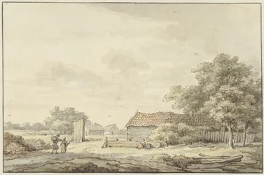 Landskab med gårde