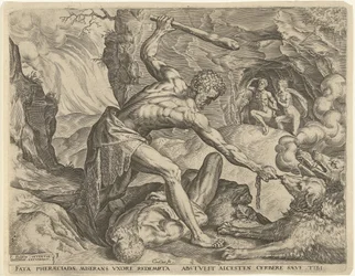 Hercules trækker Cerberus ud af helvede Labours of Hercules (serietitel)