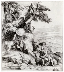 Landskab med Sankt Hieronymus, 1500-tallet, 1937