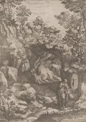 Mary Magdalen angrende i ørkenen, 1573.