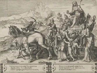 Ydmyghedens triumf, fra The Cycle of the Vicissitudes of Human Affairs, plade 7, 1564.