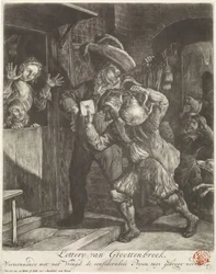 Lotteriet af Grootebroek, 1694 Lottery van Groottenbroek, Udstiller med hvilken glæde den hensynsfulde Prysen tuys be brogt (titel på objekt)