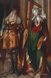 Kejser Konstantin og St. Helen, malet på træ