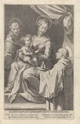 Maria med barn og Sankt Bernhard af Siena og Sankt Gerardus