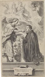 Nadver af H. Stanislaus Kostka (?) med en engel