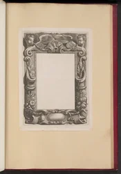 Border Illustration med to Putti og frugt