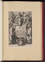Titelblad for Balthasar Cordier, Chain of Sixty Qvinqve Graecorvm Patrvm i S. Lvcam...