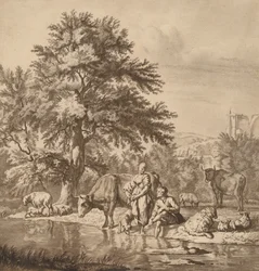 Hyrde og hyrdinde med deres flok, 1763, udgivet 1765.