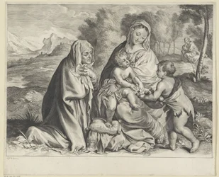 Landskab med den hellige familie, Johannes Døberen og Elizabeth