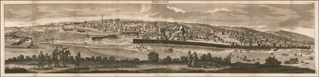 Udsigt over Jerusalem fra 1698 af Cornelis De Bruyn